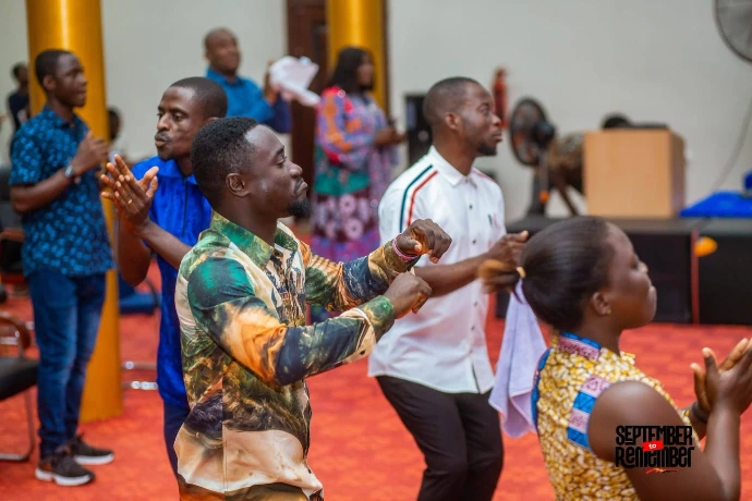 Church member during praise and worship