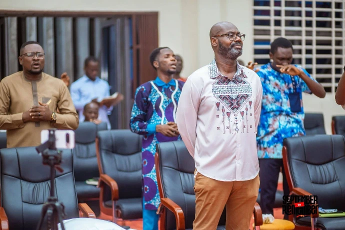 Church member listening to sermon