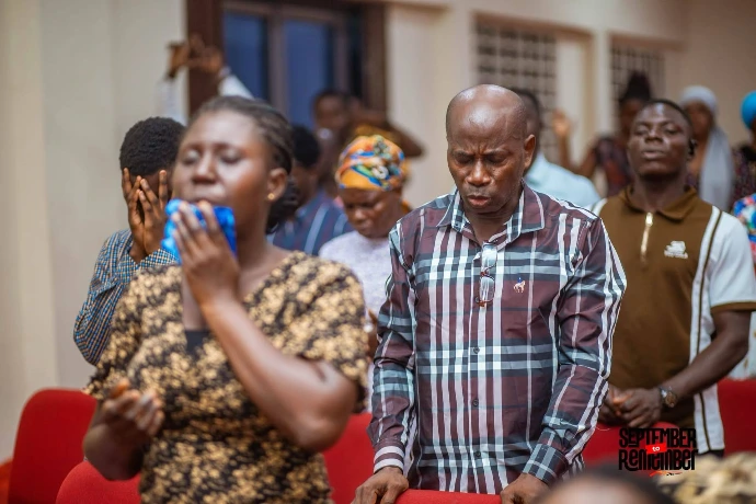 Church member listening to sermon