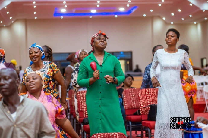 Church member during praise and worship