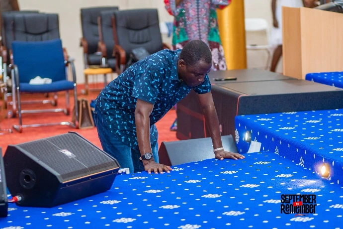 Church member praying
