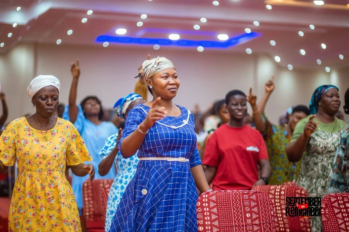Church member praying